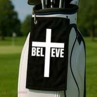Believe Jesus Christ Cross Easter Faith Golf Towel thumb 2