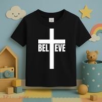Believe Jesus Christ Cross Easter Faith Toddler T-Shirt thumb 3