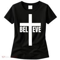 Believe Jesus Christ Cross Easter Faith Women's T-Shirt thumb 0