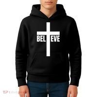 Believe Jesus Christ Cross Easter Faith Kids Hoodie thumb 4