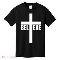 Believe Jesus Christ Cross Easter Faith Kids T-Shirt thumb 0