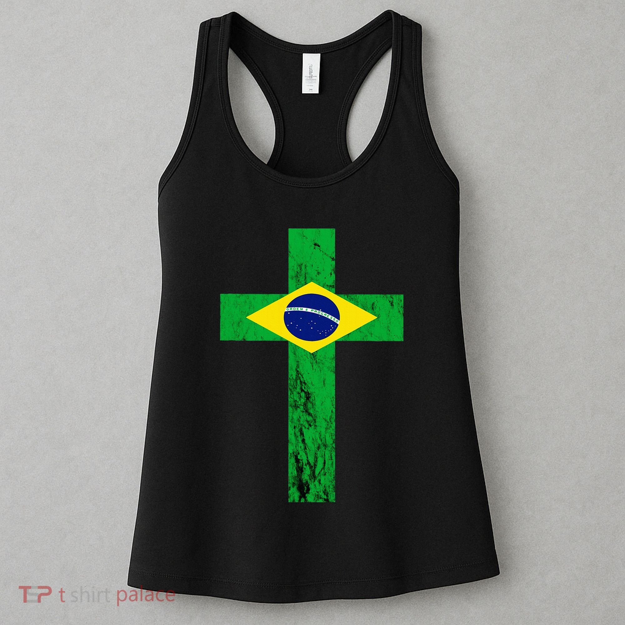 Brazil Jesus Cross Brazilian Faith Brasileiro Christian Women's Tank Top
