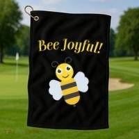 Bee Joyful Cute Honeybee Happy Gratitude Kindness Bumblebee Gift Golf Towel thumb 1