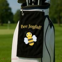 Bee Joyful Cute Honeybee Happy Gratitude Kindness Bumblebee Gift Golf Towel thumb 2