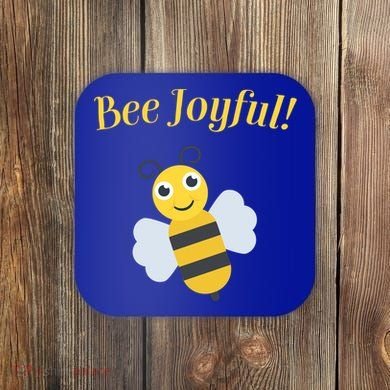 Bee Joyful Cute Honeybee Happy Gratitude Kindness Bumblebee Gift Coaster