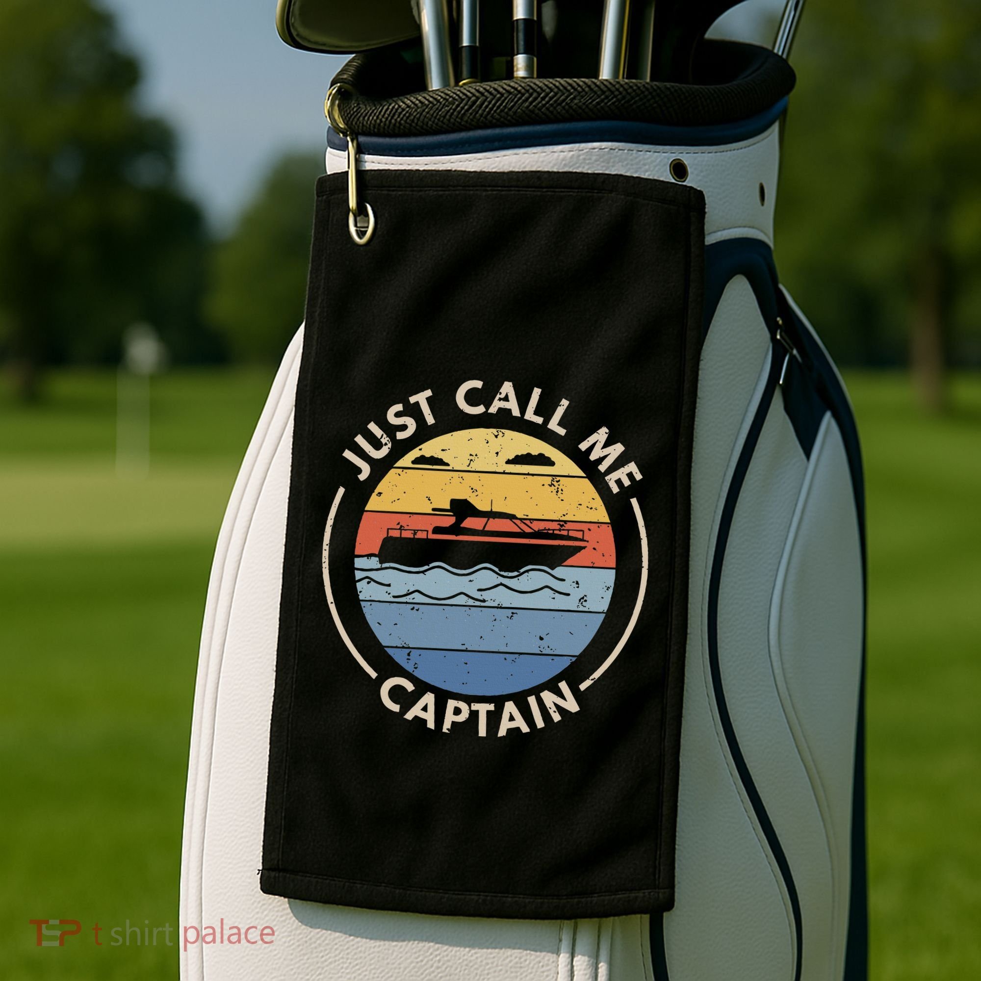 Boat Just Call Me Captain Golf Towel