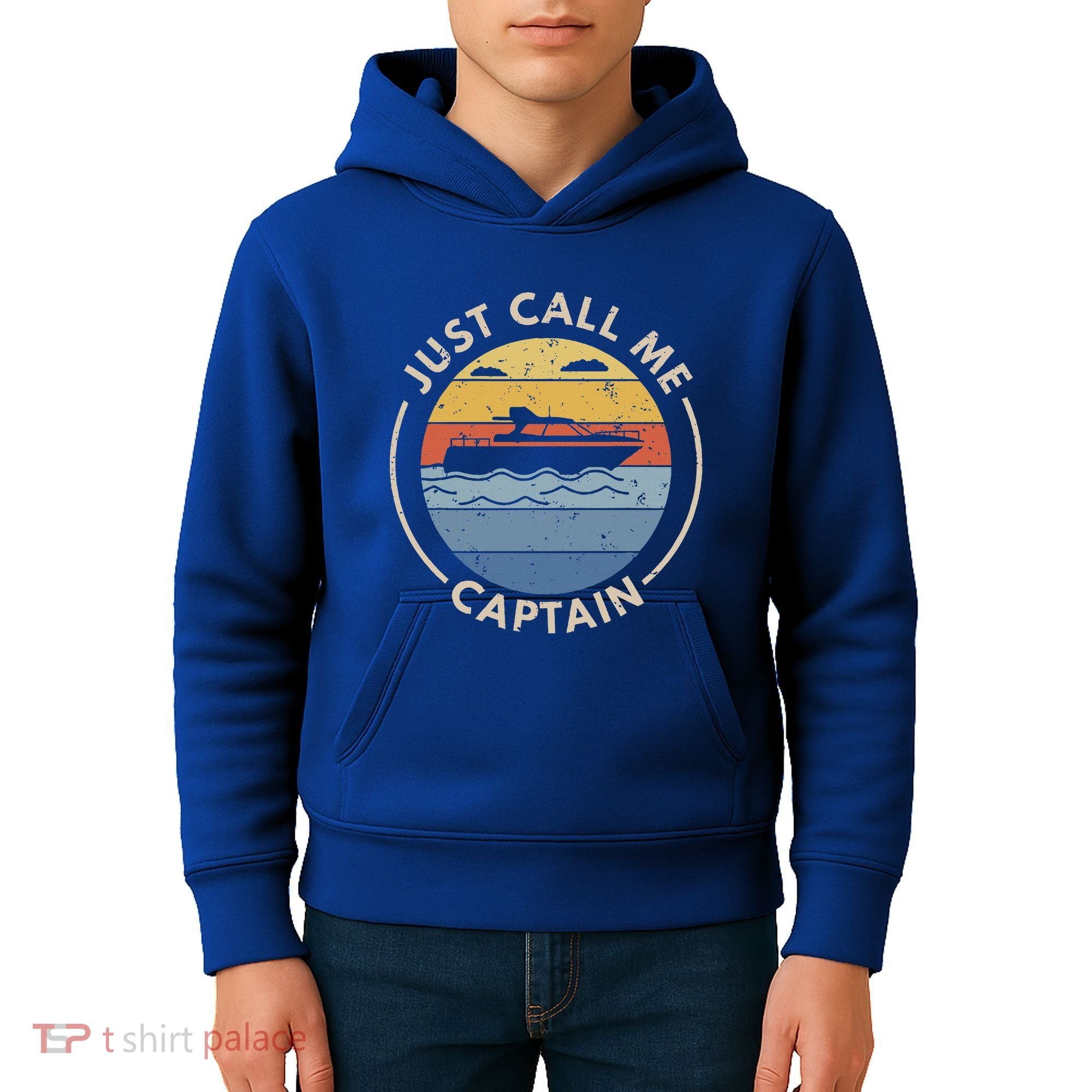 Boat Just Call Me Captain Kids Hoodie