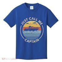 Boat Just Call Me Captain Kids T-Shirt thumb 0