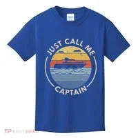 Boat Just Call Me Captain Kids T-Shirt thumb 0