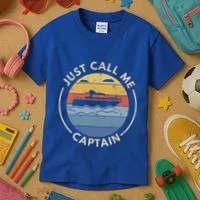 Boat Just Call Me Captain Kids T-Shirt thumb 3