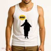 Brb Jesus Easter Sunday Tank Top thumb 3