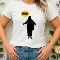 Brb Jesus Easter Sunday Women's T-Shirt thumb 2