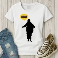 Brb Jesus Easter Sunday Women's T-Shirt thumb 3