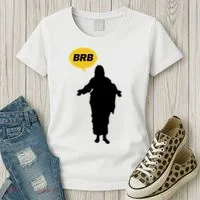 Brb Jesus Easter Sunday Women's T-Shirt thumb 3