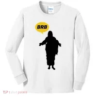 Brb Jesus Easter Sunday Kids Long Sleeve Shirt thumb 0