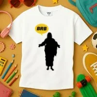 Brb Jesus Easter Sunday Kids T-Shirt thumb 3