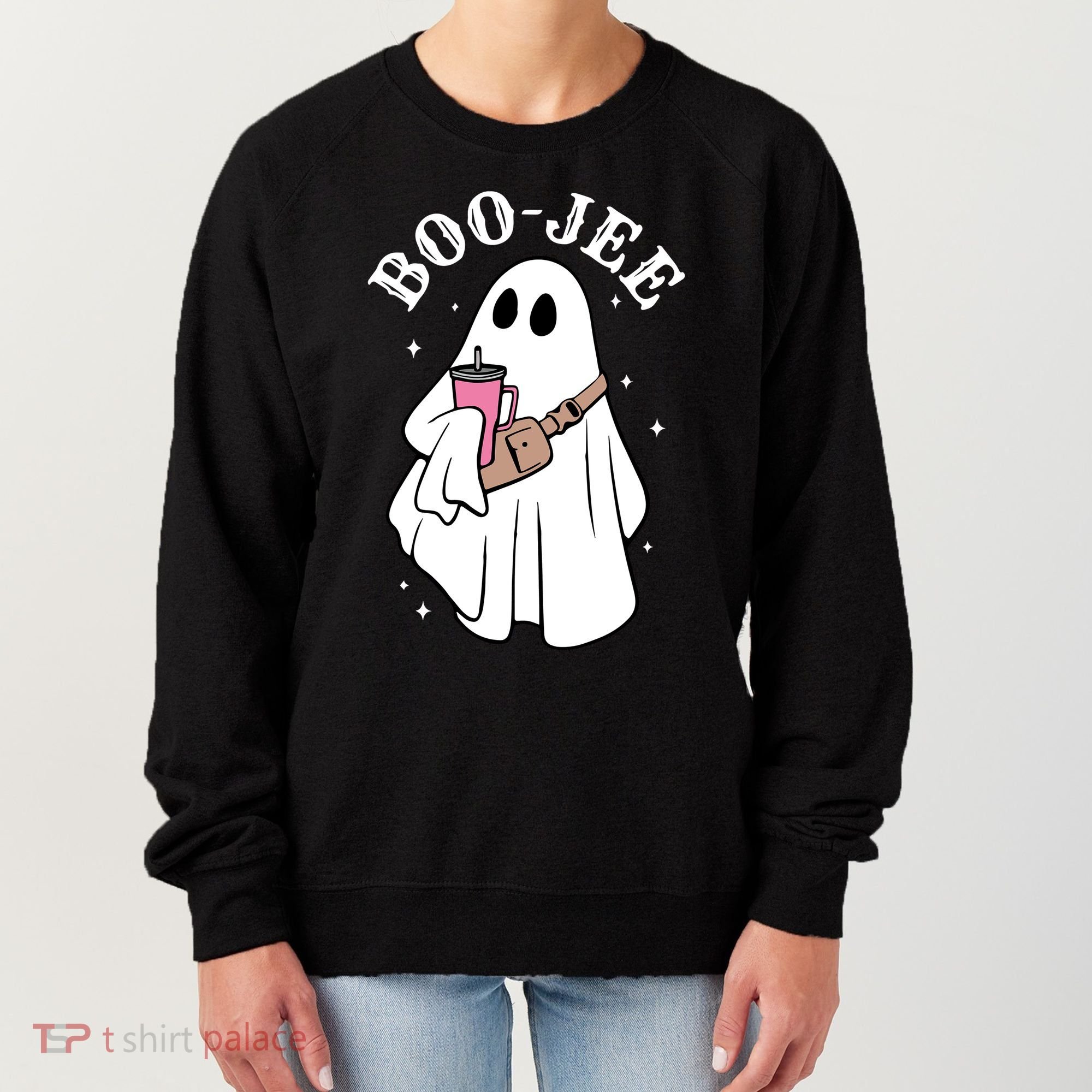 Boo Jee Funny Halloween Shopaholic Ghost Women's Sweatshirt
