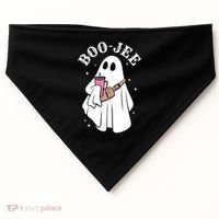 Boo Jee Funny Halloween Shopaholic Ghost USA-Made Doggie Bandana thumb 0