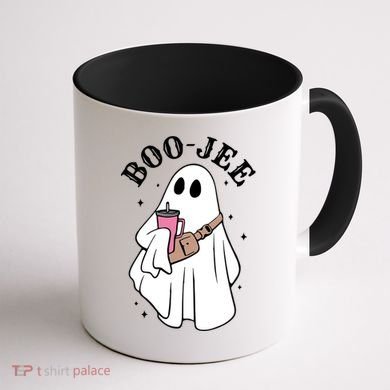 Boo Jee Funny Halloween Shopaholic Ghost Coffee Mug back