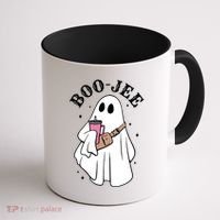 Boo Jee Funny Halloween Shopaholic Ghost Coffee Mug thumb 1