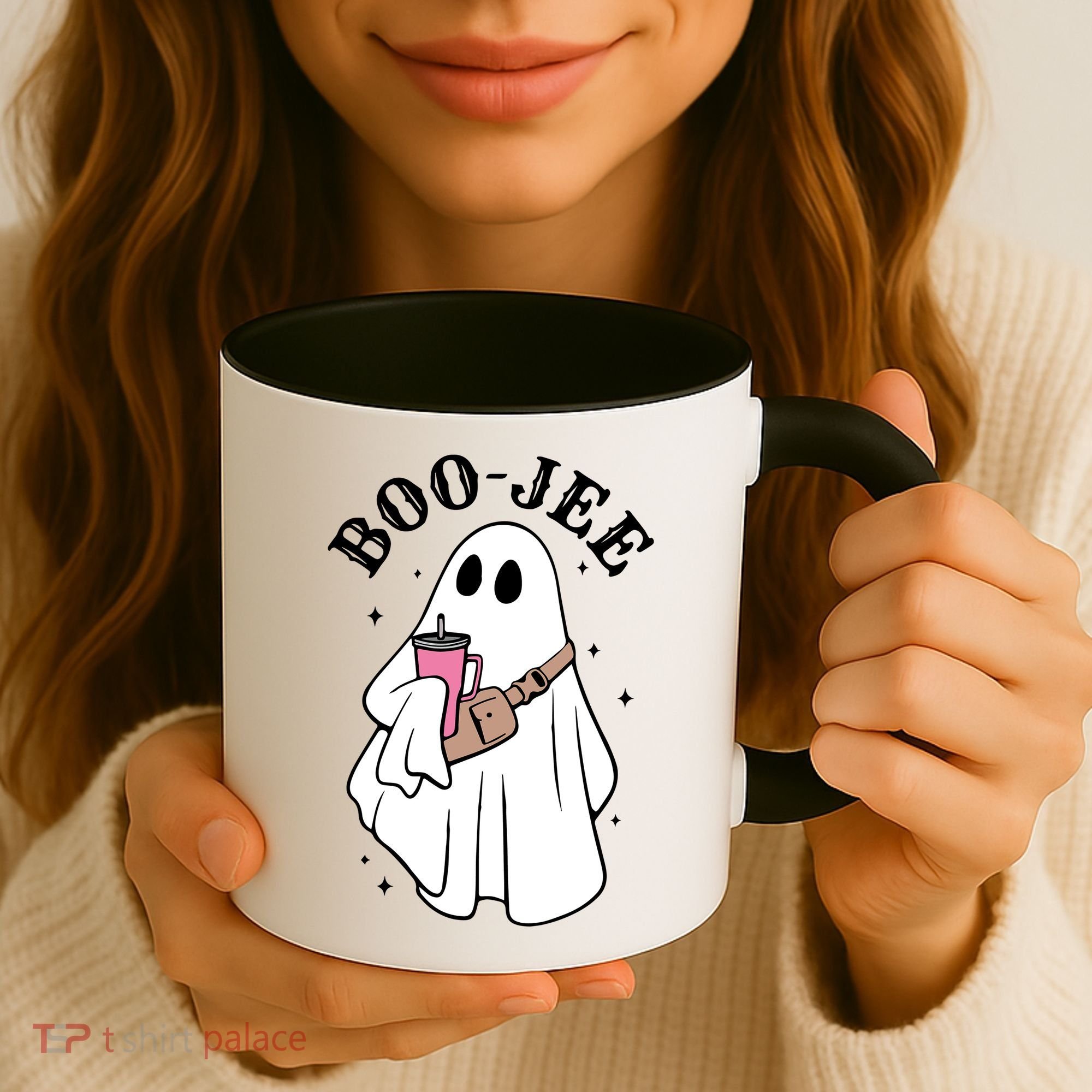 Boo Jee Funny Halloween Shopaholic Ghost Coffee Mug