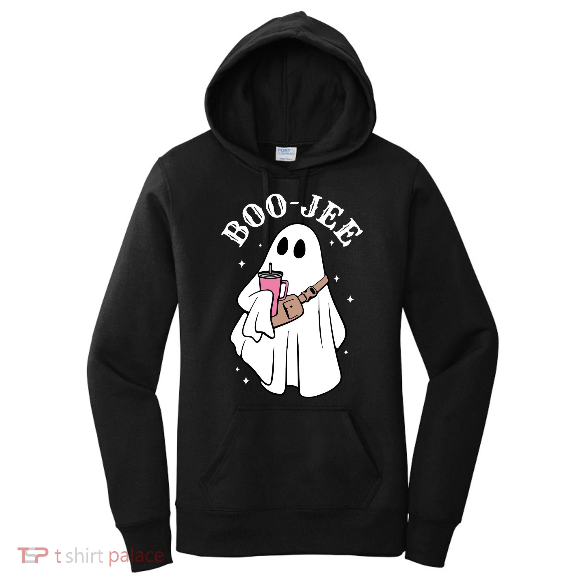 Boo Jee Funny Halloween Shopaholic Ghost Women's Hoodie