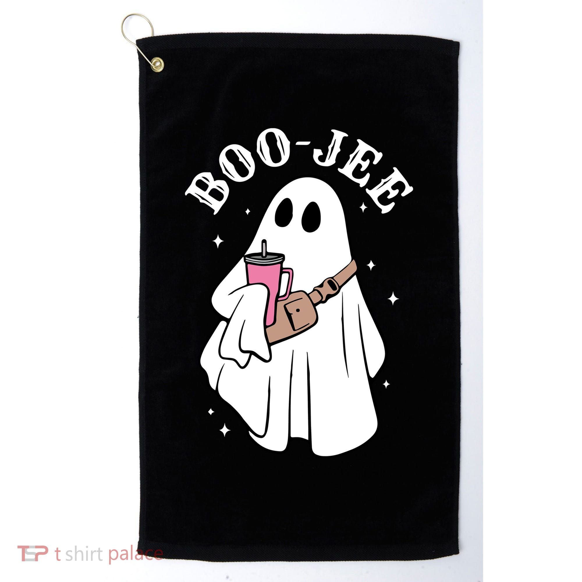 Boo Jee Funny Halloween Shopaholic Ghost Golf Towel