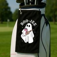 Boo Jee Funny Halloween Shopaholic Ghost Golf Towel thumb 2