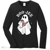 Boo Jee Funny Halloween Shopaholic Ghost Women's Long Sleeve Shirt thumb 0