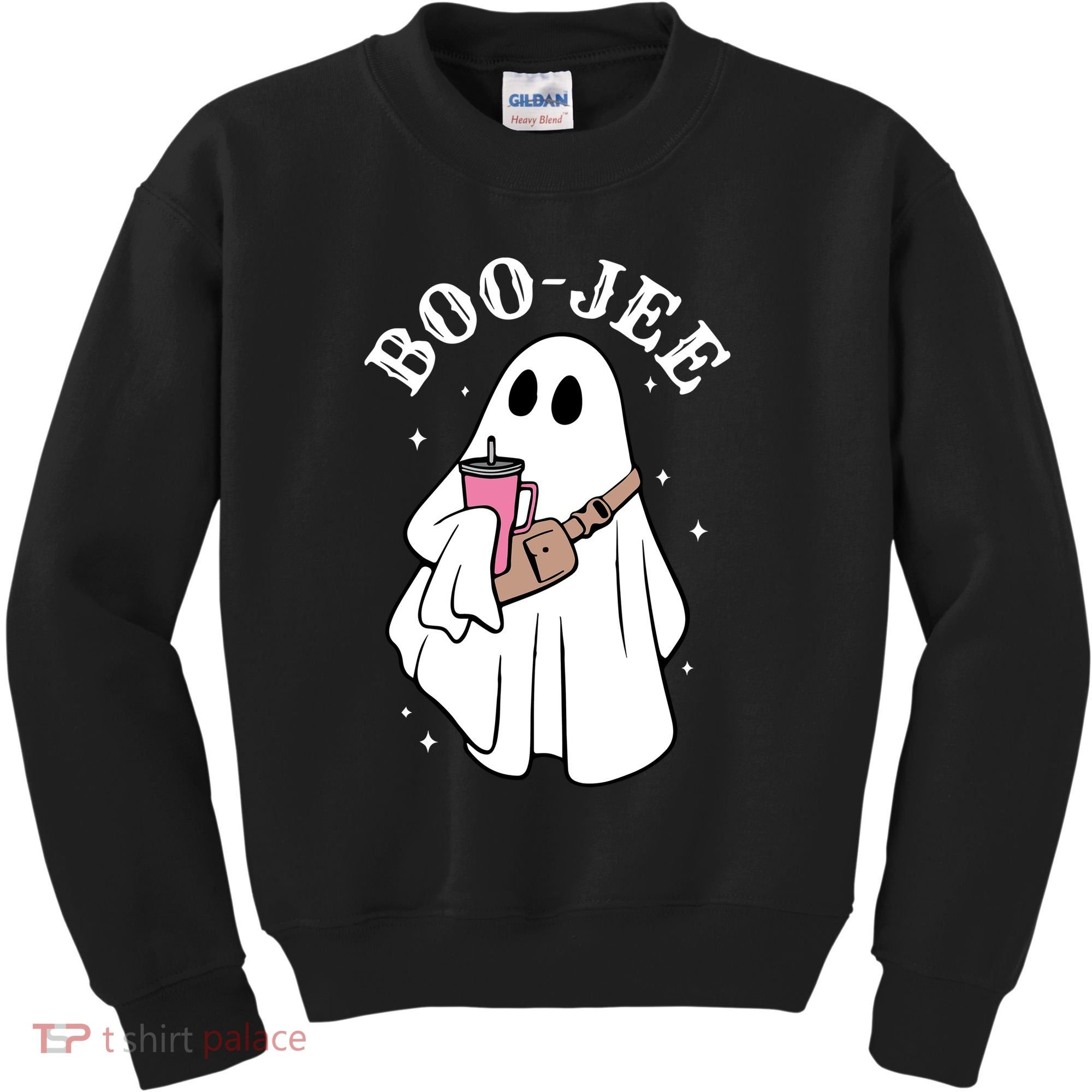 Boo Jee Funny Halloween Shopaholic Ghost Kids Sweatshirt