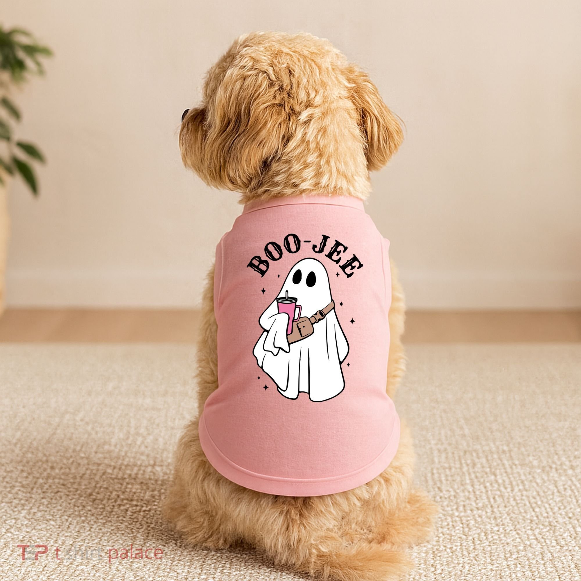Boo Jee Funny Halloween Shopaholic Ghost Doggie Tank
