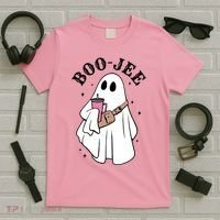 Boo Jee Funny Halloween Shopaholic Ghost T-Shirt thumb 5