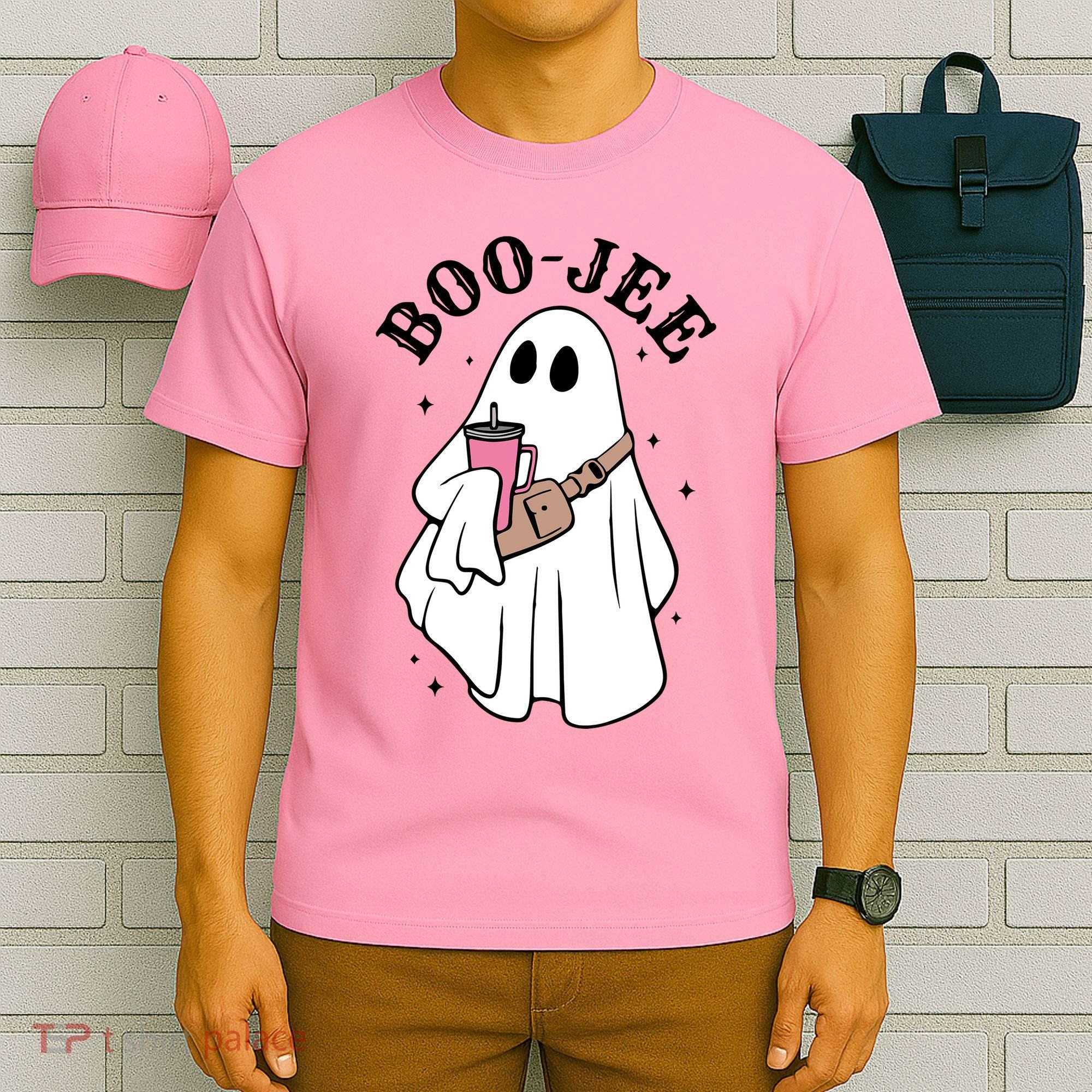 Boo Jee Funny Halloween Shopaholic Ghost T-Shirt
