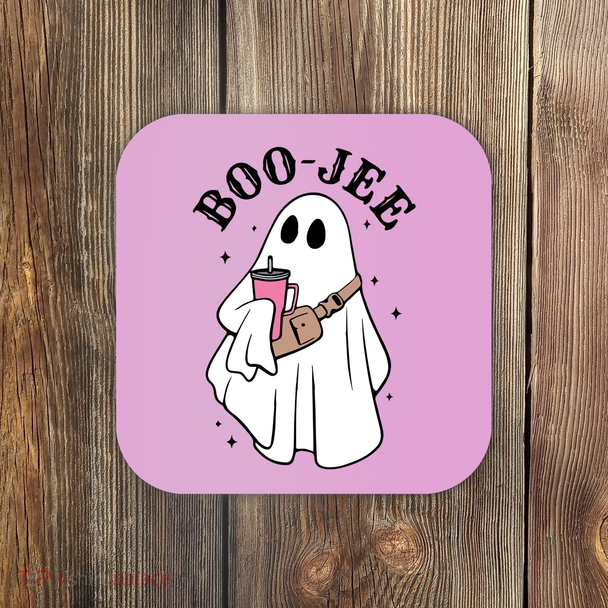 Boo Jee Funny Halloween Shopaholic Ghost Coaster