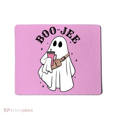 Boo Jee Funny Halloween Shopaholic Ghost Mousepad