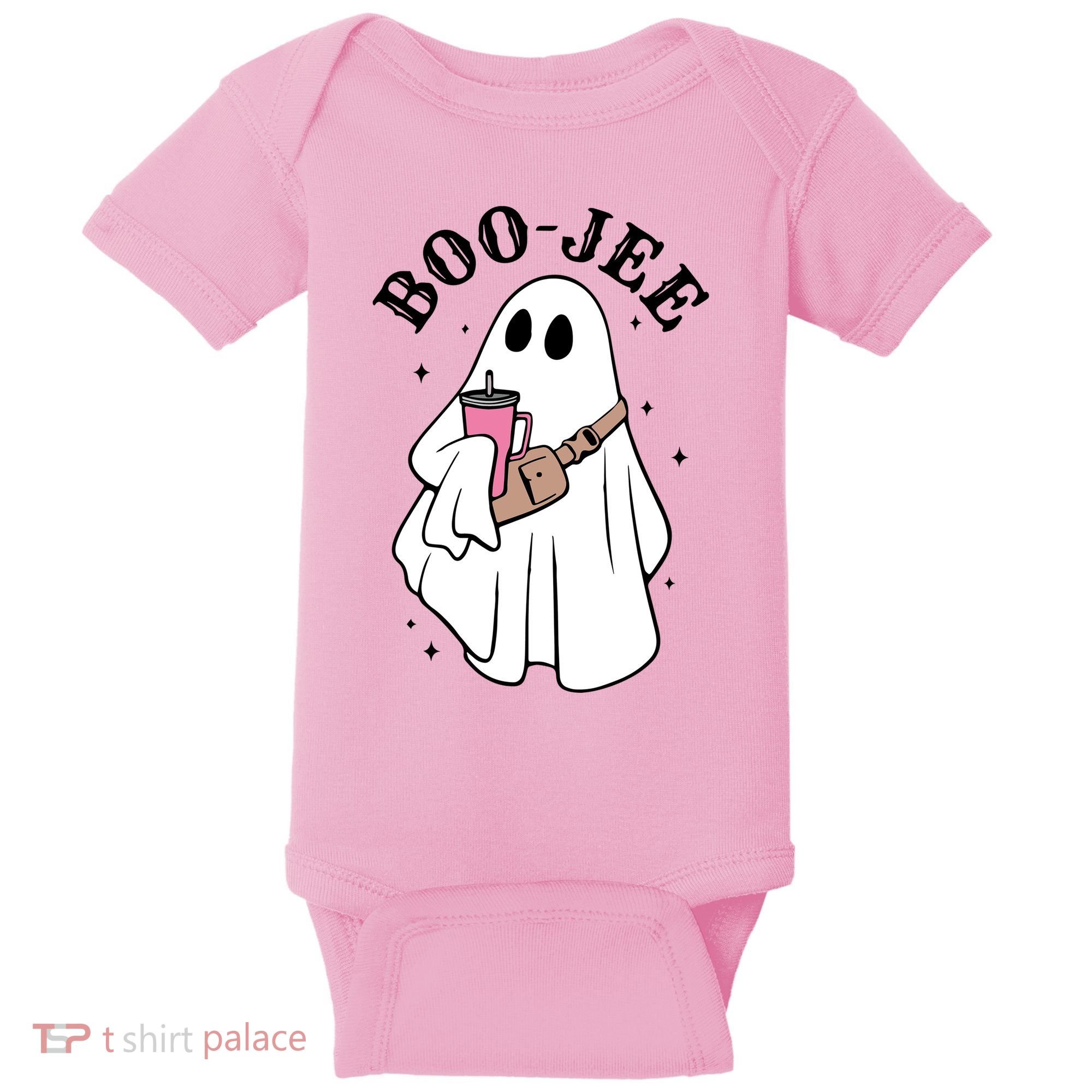 Boo Jee Funny Halloween Shopaholic Ghost Baby Bodysuit