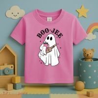 Boo Jee Funny Halloween Shopaholic Ghost Toddler T-Shirt thumb 3
