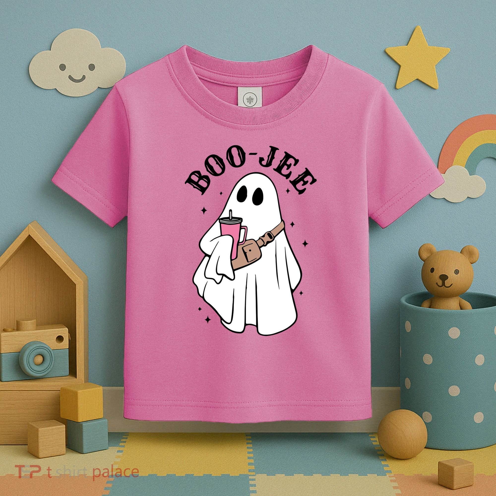 Boo Jee Funny Halloween Shopaholic Ghost Toddler T-Shirt
