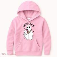 Boo Jee Funny Halloween Shopaholic Ghost Kids Hoodie thumb 0