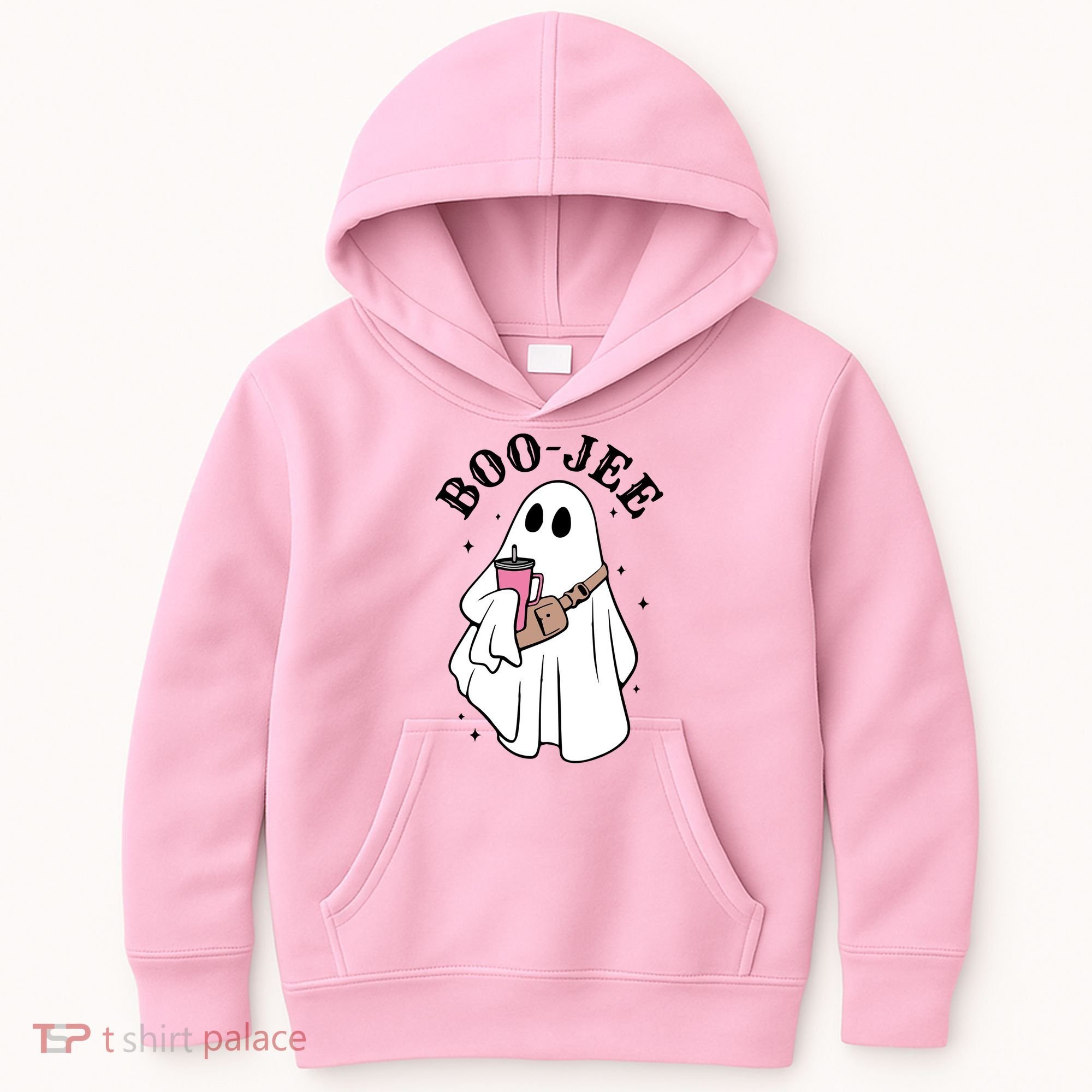 Boo Jee Funny Halloween Shopaholic Ghost Kids Hoodie