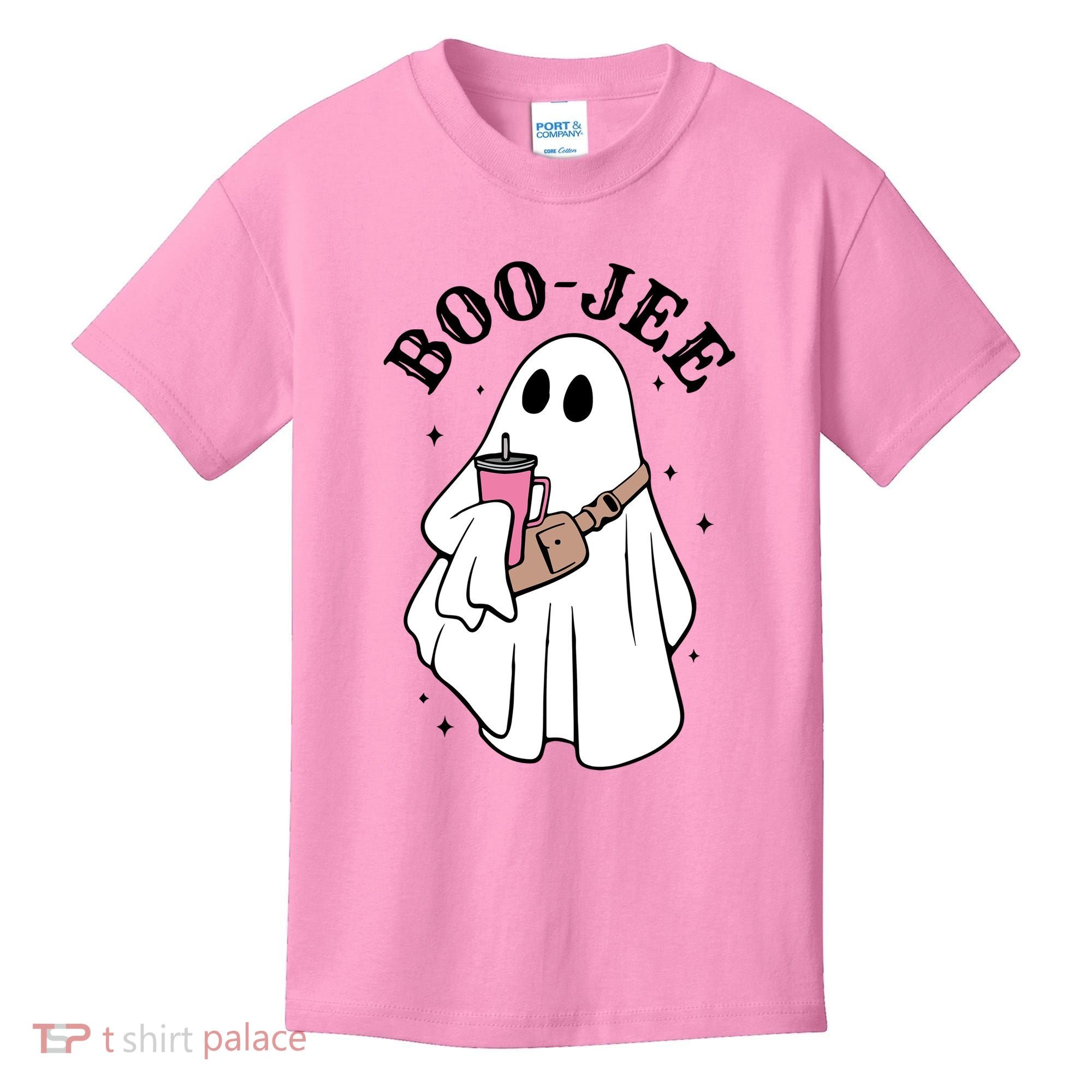 Boo Jee Funny Halloween Shopaholic Ghost Kids T-Shirt