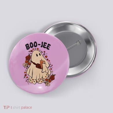 Boo Jee Fall Halloween Ghost Funny Button