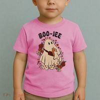 Boo Jee Fall Halloween Ghost Funny Toddler T-Shirt thumb 2