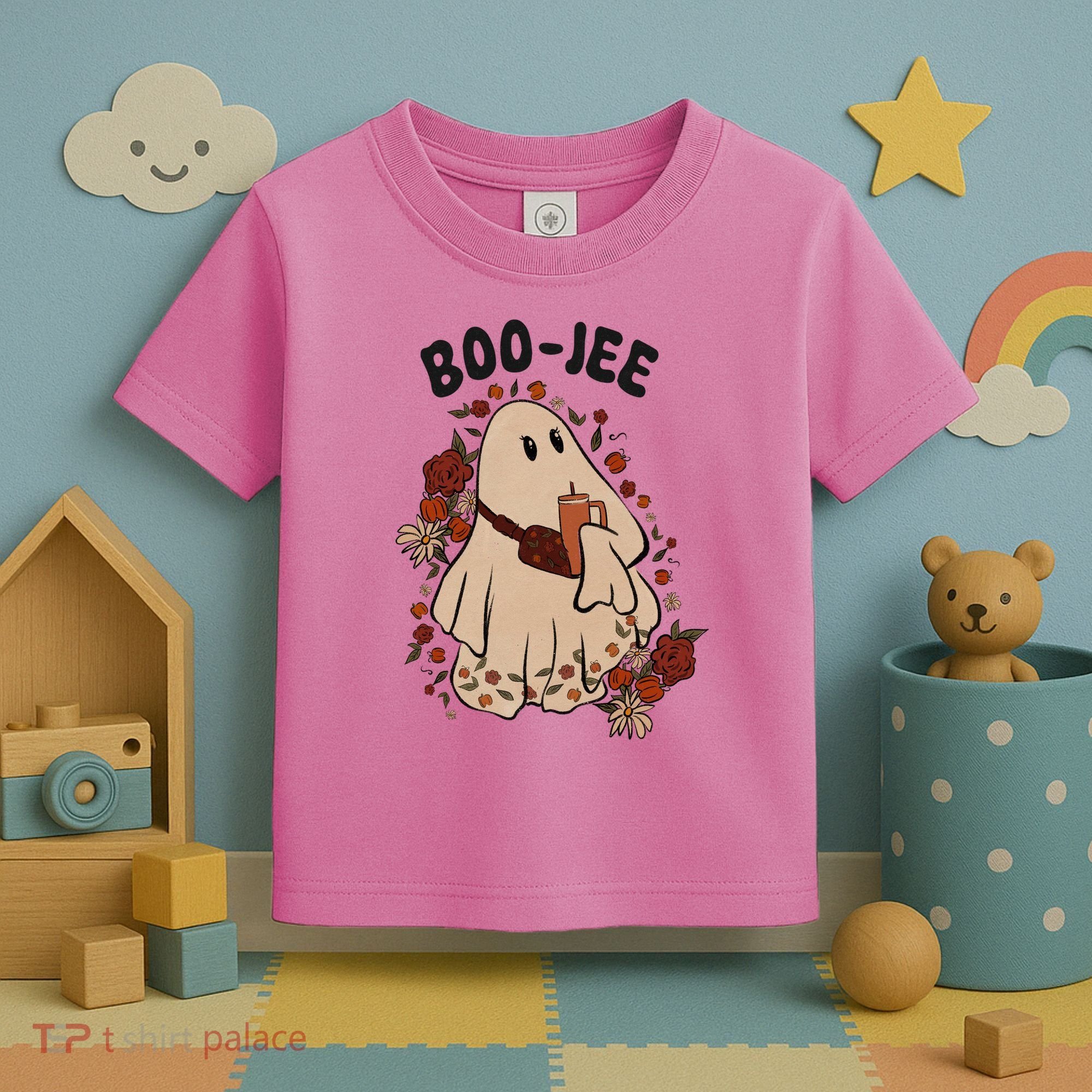 Boo Jee Fall Halloween Ghost Funny Toddler T-Shirt