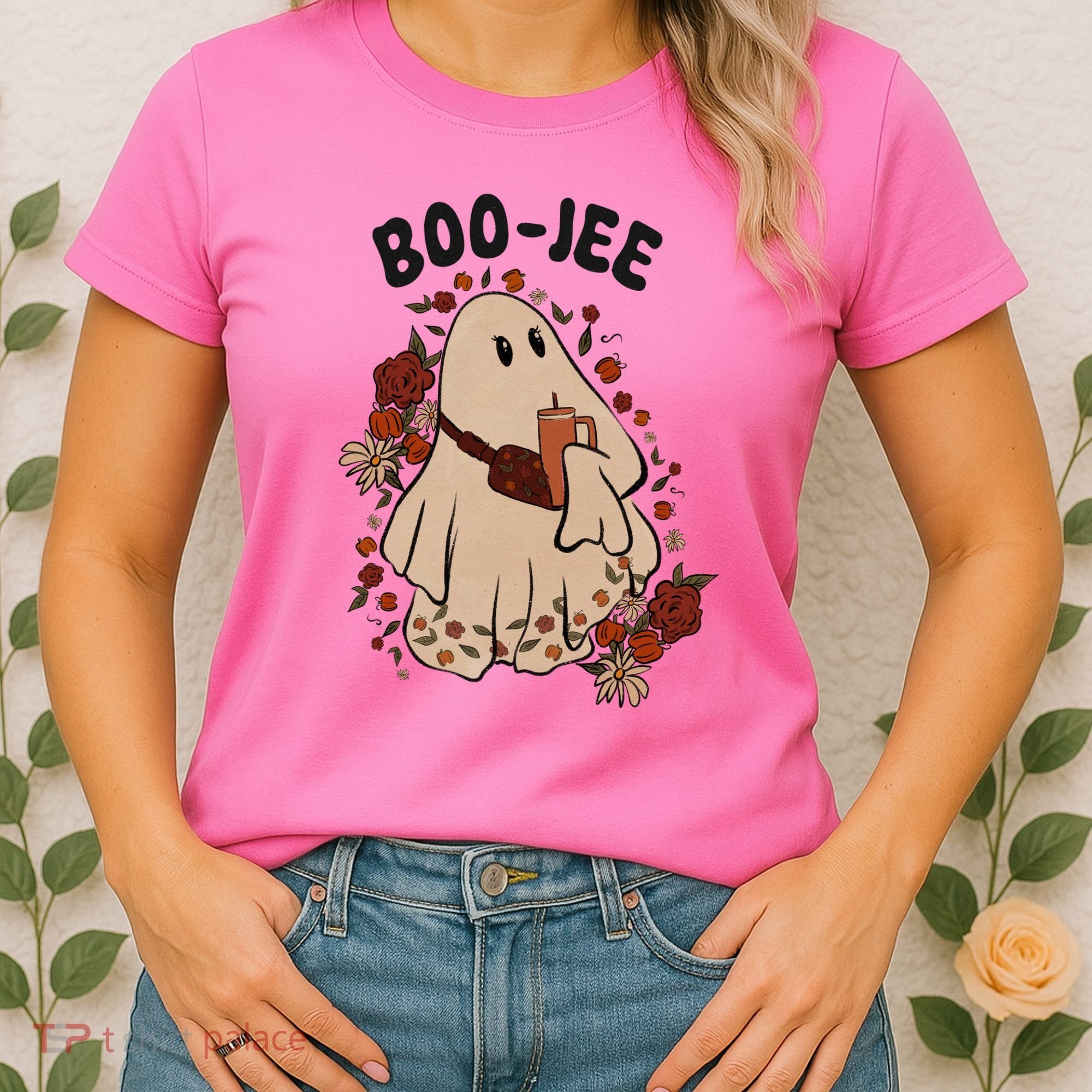Boo Jee Fall Halloween Ghost Funny Women's T-Shirt