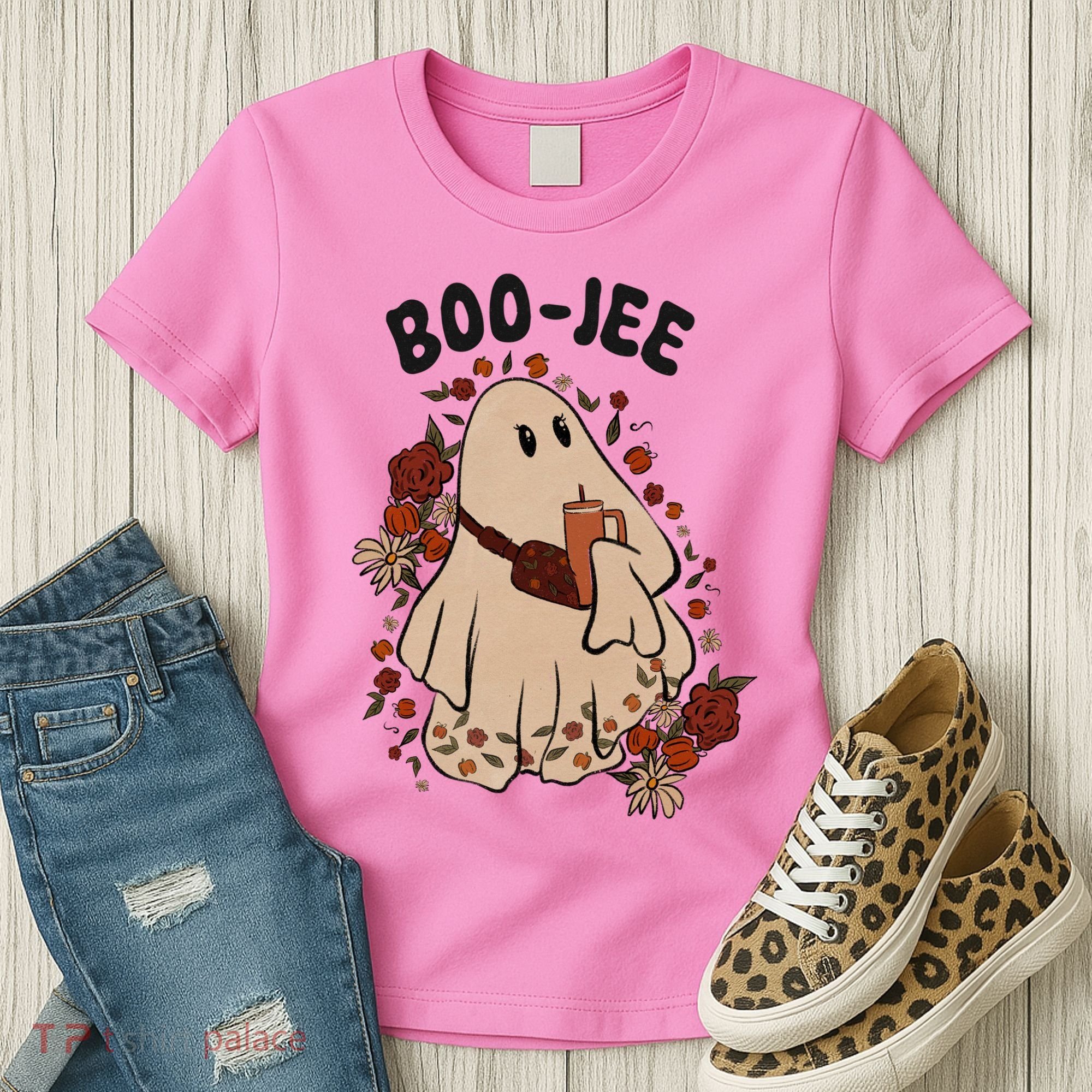 Boo Jee Fall Halloween Ghost Funny Women's T-Shirt