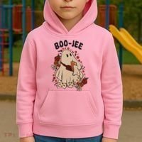 Boo Jee Fall Halloween Ghost Funny Kids Hoodie thumb 2
