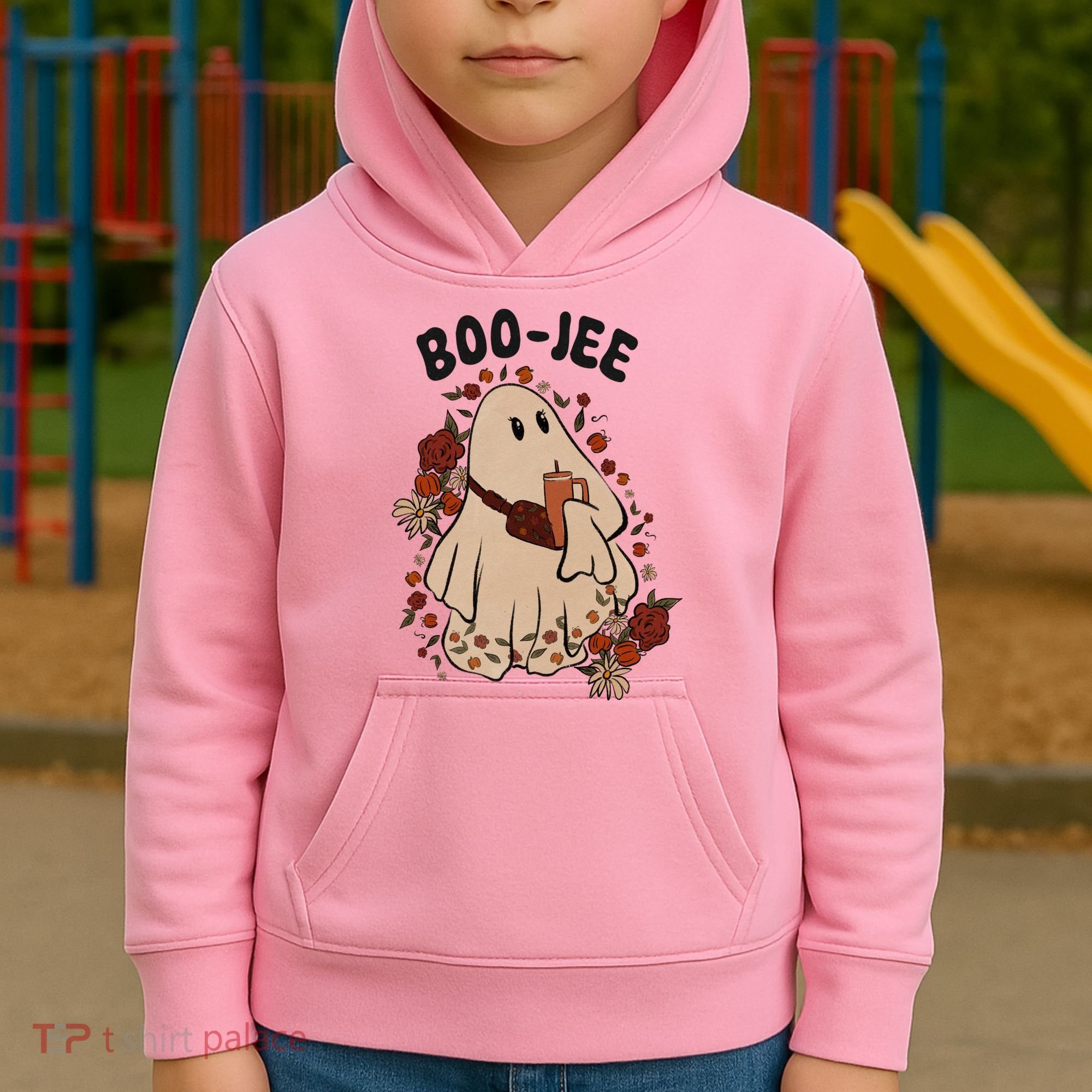 Boo Jee Fall Halloween Ghost Funny Kids Hoodie