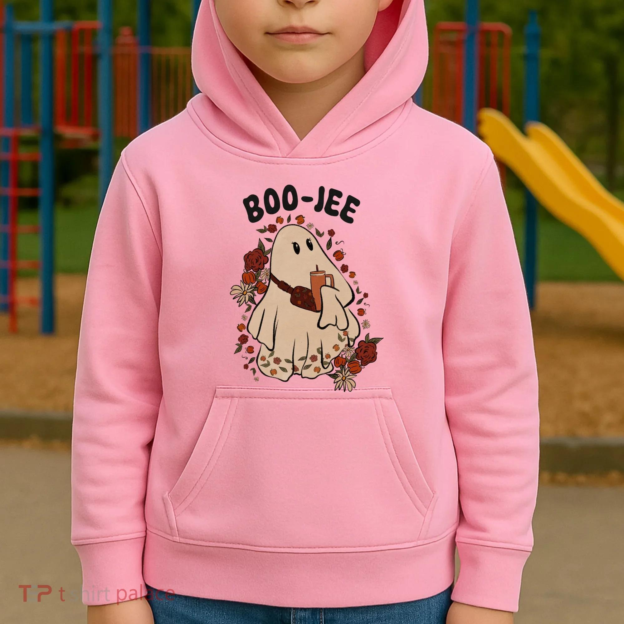 Boo Jee Fall Halloween Ghost Funny Kids Hoodie