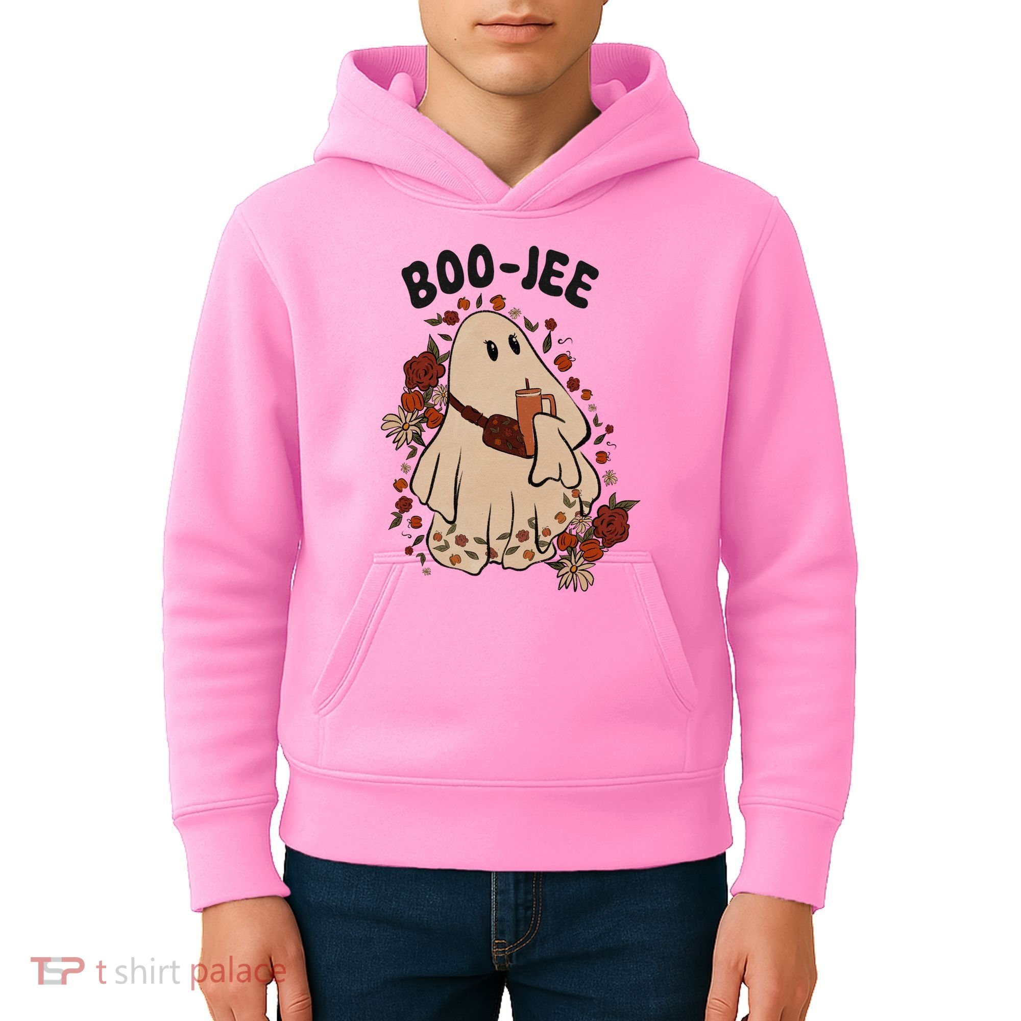 Boo Jee Fall Halloween Ghost Funny Kids Hoodie
